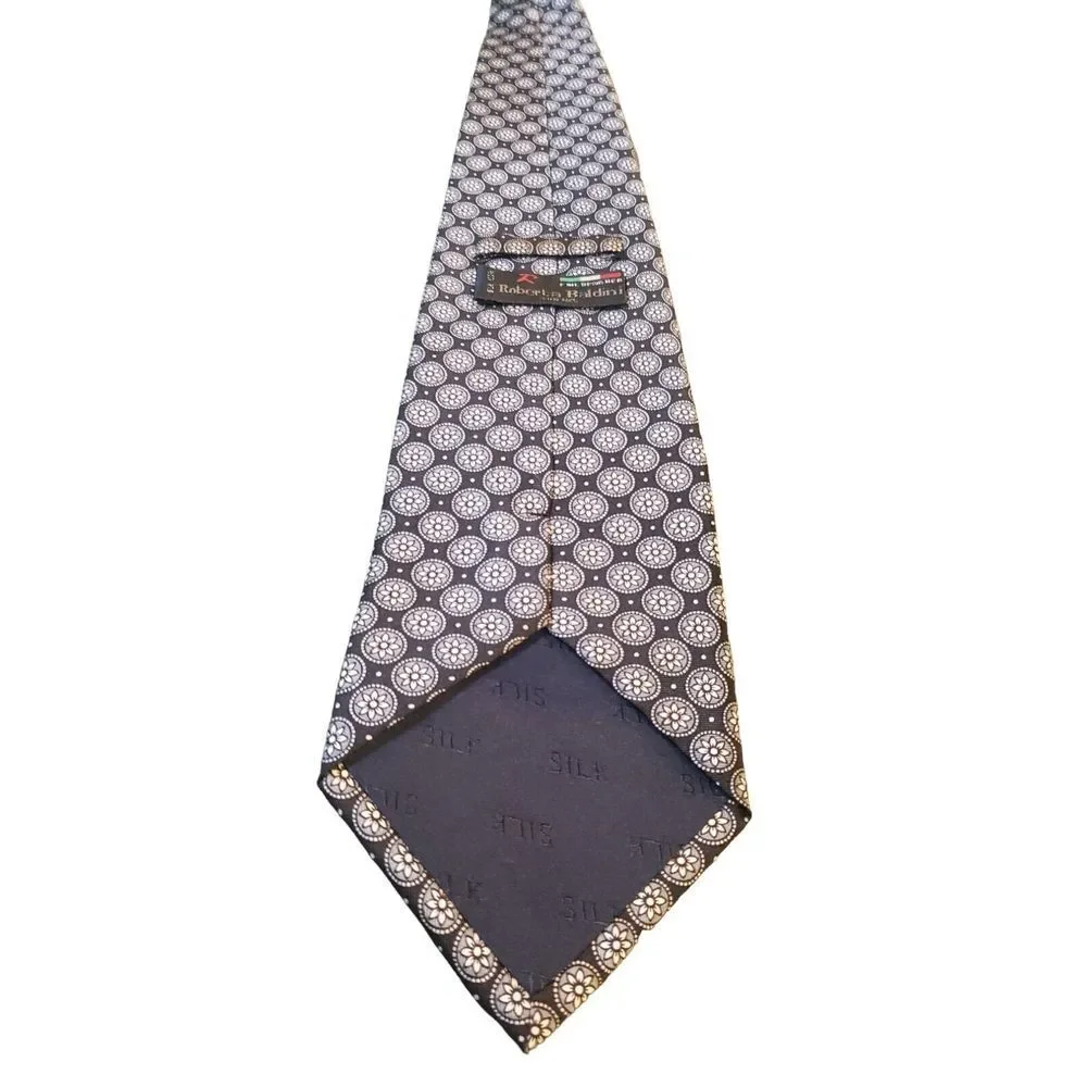 Roberta Baldini (Firenze) Men's Designer Tie All Silk Handmade Blue Floral NICE!